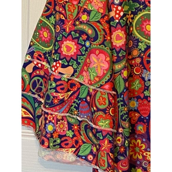 Bright Multicolor Paisley & Floral Print Tunic Dress With Flared Sleeves - Picture 4 of 12